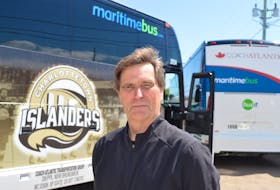 Owner Mike Cassidy says all of the buses in the Maritime Bus Coach Atlantic fleet, including the QMJHL Charlottetown Islanders bus, are being outfitted with protective Plexiglas on each seat to protect passengers.
