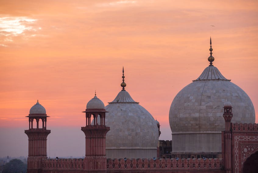 The Badshahi Mosque is situated in Lahore, Pakistan.