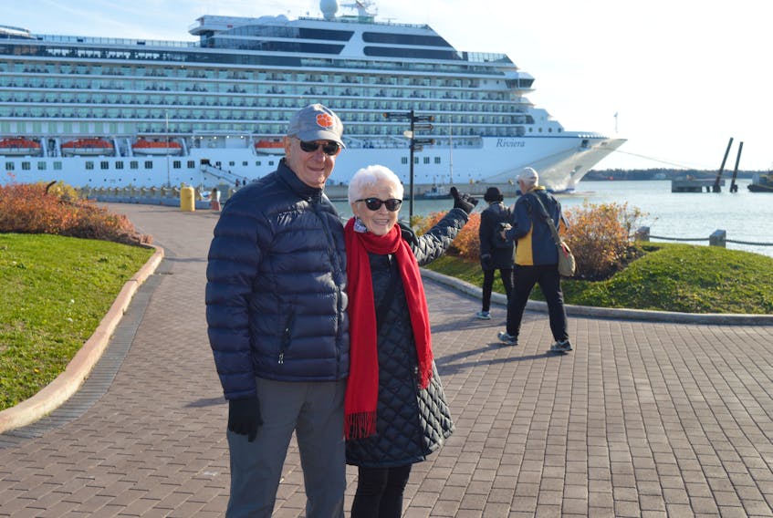 Peter and Nancy Butenhoff of South Carolina raved about their visit to P.E.I. on Monday aboard the MS Riviera, as did a number of other passengers on the ship The Guardian spoke to, saying it was one of their favourite visits. The Riviera, which is on a 16-day cruise, is the last ship to visit Port Charlottetown this season, bringing an end to what has been a record-breaking year. A release from Port Charlottetown says more than 128,000 passengers and 55,000 crew members sailed into the capital city port this year, representing a total direct economic impact of just under $21.7 million, a 31.5 per cent increase over 2018. A total of 87 ships visited. Port Charlottetown is anticipating growth again in 2020 and is planning a schedule release early in new year. Dave Stewart/The Guardian