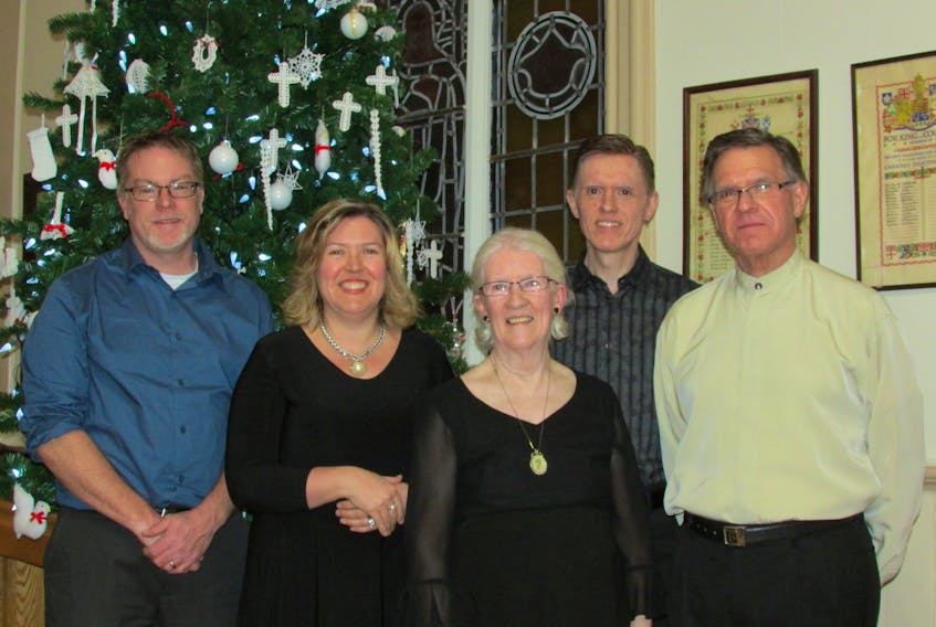 The annual Sorensen Family Christmas concert, “Christmas Dreams”, will be held on Friday, Dec. 6, 7:30 p.m., at South Shore United Church, #85 Route 10 in Tryon. From left are Kerry Sorensen, Jacqueline Sorensen Young, Arlene Sorensen, Dale Sorensen and Jack Sorensen.
