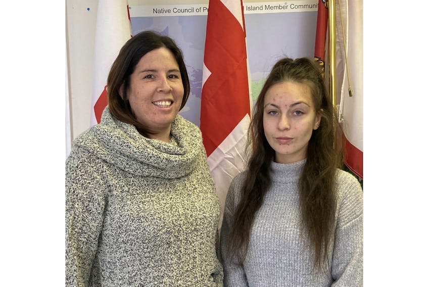 The Native Council of P.E.I. has been producing videos to help community members learn the Mi’kmaq language. From left are the creators of the videos: Sarah Bernard, promotions and events co-ordinator for the Native Council of P.E.I.; and Starr Bennett, Mi’kmaq language, drumming and telling our stories co-ordinator for the Native Council of P.E.I.