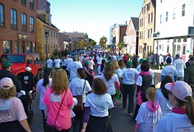 Participants hit the streets of Charlottetown during the CIBC Run for the Cure event on Oct. 6.