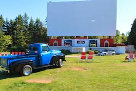 The giant screen and the stage at the Brackley Drive-In might be used for graduations, concerts and weddings this season. Due to the pandemic, the outdoor seating pictured is being removed.