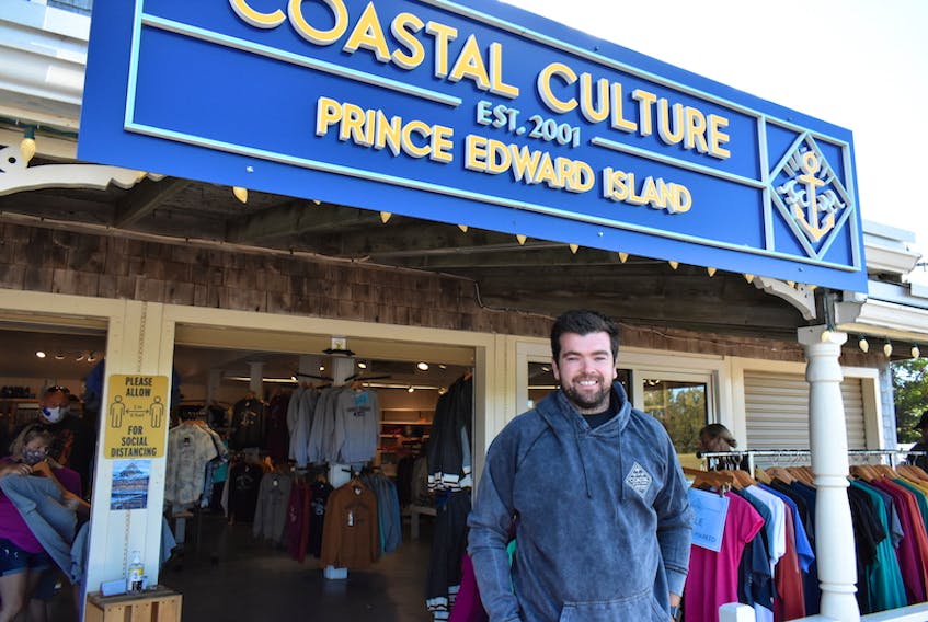 Devon Cudmore, vice-president of Coastal Culture, stands outside the Cavendish Boardwalk location on a busy Labour Day weekend.