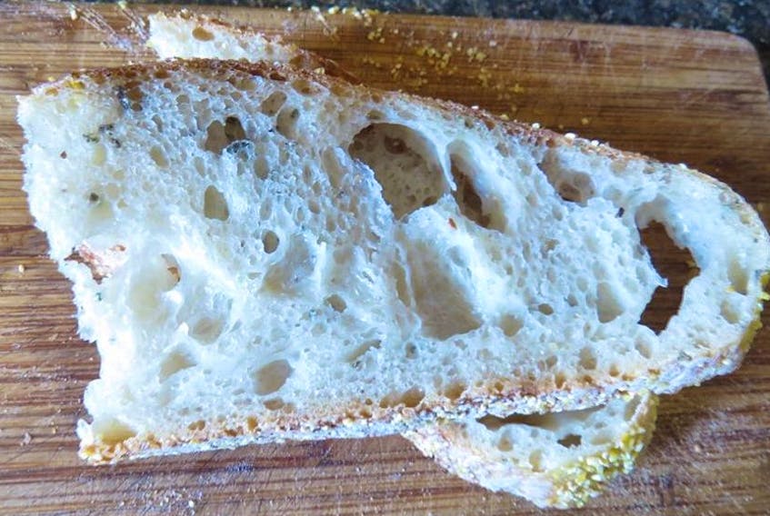 Here's a slice of the latest loaf baked by food columnist Margaret Prouse, No-Knead Bread with Rosemary.