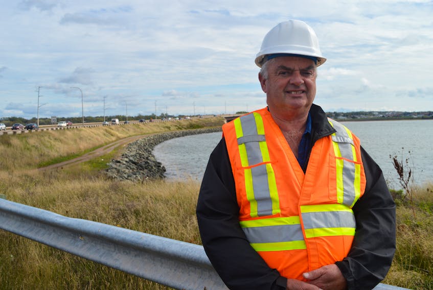 Stephen Yeo, chief engineer for the province’s Department of Transportation, said work on the sewer pipe installation between Charlottetown and Stratford will begin on Oct. 14. It will result in some traffic delays but rush-hour traffic will still have access to two lanes during the work. Dave Stewart/The Guardian