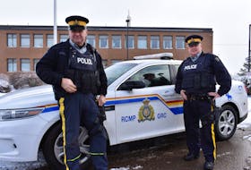 Steve Duggan, left, and Jamie Parsons, constables with the RCMP in Prince Edward Island, make up the newly formed provincial priority unit, focused primarily on traffic enforcement in rural parts of the province.