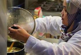 Chef Dwitya Rulhadi cooks for Tenchef out of BioFoodTech's kitchen space in Charlottetown.