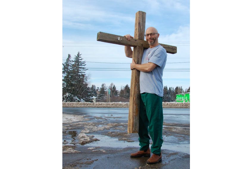 Chiropractor Dr. Vincent Adams of Charlottetown plans to carry a wooden cross weighing about 45 pounds for 300 miles over 10 days on the Camino de Santiago. All proceeds from his challenging fundraiser will go to the P.E.I. division of the Canadian Mental Health Association.