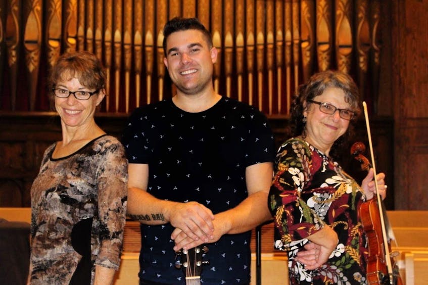 Fiddlerlouise & Co. will be one of the acts to perform at the Mont-Carmel Parish Hall on Sunday, July 14. Band members are, from left, Louise Arsenault, Jonathan Arsenault and Helen Bergeron.