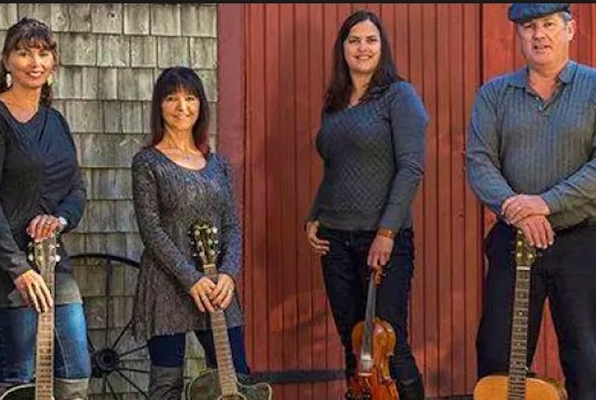 Treble with Girls will perform at the Benevolent Irish Society on Friday, Sept. 13 at 8 p.m. From left are Jolee Patkai, Maxine MacLennan, Sheila MacKenzie and Norman Stewart.