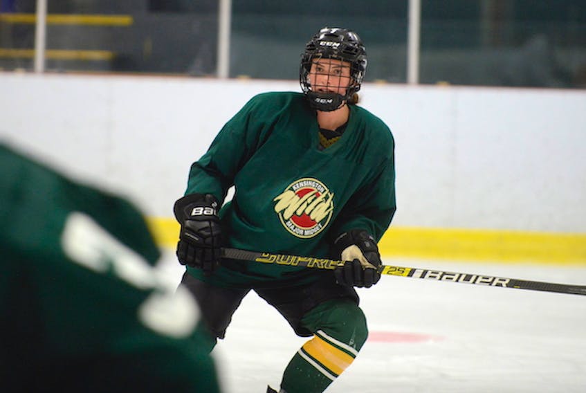 Sarah MacEachern skated with the Kensington Monaghan Farms Wild major under-18 hockey squad before heading to Ontario. The Canoe Cove native said was grateful for the opportunity to work with the team in 2019-20 and at the start of this season.