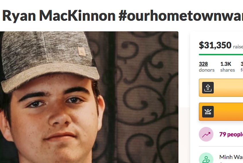 More than $30,000 had already been donated to an online fundraiser for O'Leary teen Ryan MacKinnon by Thursday afternoon.