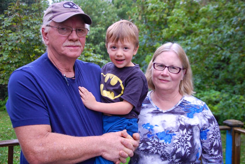 Dale and Lori Mahar are caring for their grandson Jensen as the boy’s father, Ryan Mahar, fights for life in a hospital in Moncton. Ryan has been in a coma since a serious fall while building a warehouse in the Elmsdale area on Sept. 4., 2019.