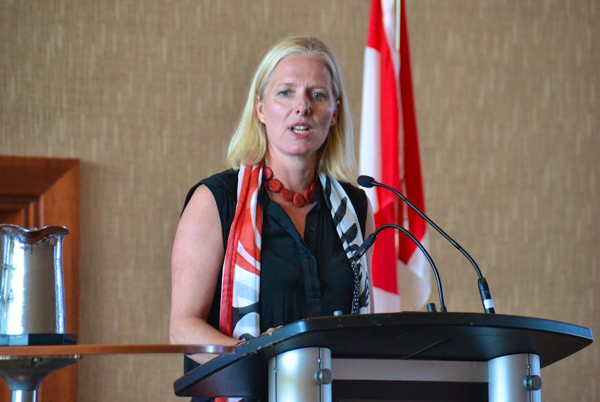 Liberal Environment Minister Catherine McKenna speaks at a Liberal fundraiser at the Delta Prince Edward on Wednesday.