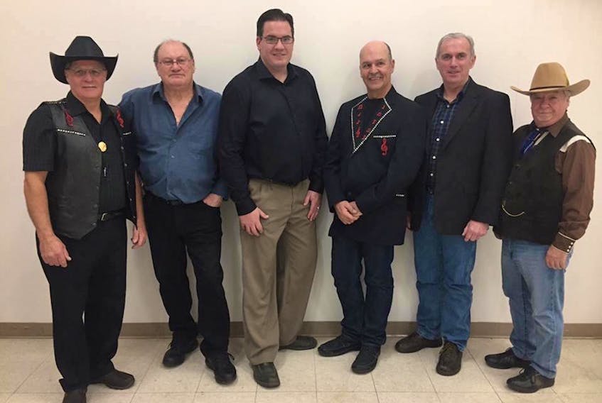 Country Legends will take the stage at Trinity United Church in Summerside this Sunday. From left are Brian Knox, Jimi Platts, Kendall Docherty, Peter Burke, Larry Campbell and Heartz Godkin.