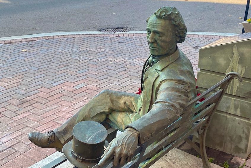 Timothy Austin Molyneaux, 23, was given a conditional discharge Thursday for his part in toppling this statue of Sir John A. Macdonald in Charlottetown. - Garth Hurley/Special to The Guardian