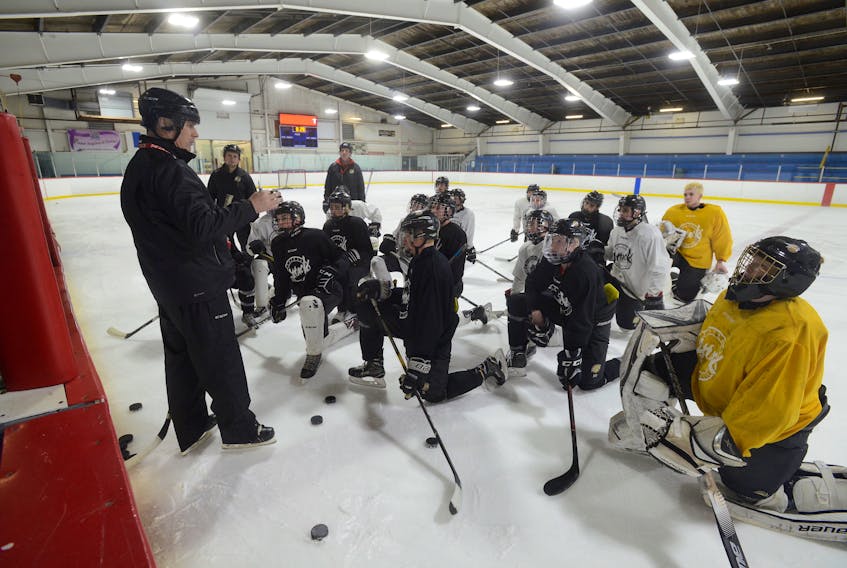 The Central Attack hockey team holds a practice at Simmons Sports Centre in this Guardian file photo. A community group has launched a website and Facebook page to solicit public input on the future of the arena and the surrounding sports complex.