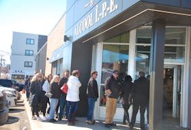 Customers line up outside Oak Tree Place liquor store in Charlottetown Wednesday afternoon to stock up on supplies. As of Thursday at 2 p.m., all 17 liquor stores throughout Prince Edward Island will be closed until further notice. This comes after an agreement between Dr. Heather Morrison, the province’s chief public health officer, and cabinet that liquor and cannabis corporations are not an essential service.