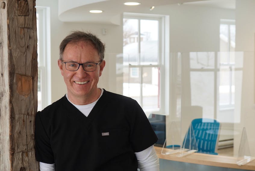Dr. Don Stewart stands inside the new and recently renovated Cornwall Dental Clinic.