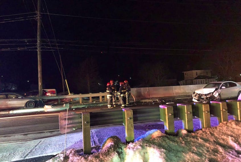 A two-vehicle collision happened near the Hunter River Irving on Monday night. One person was transported to the hospital with non-life-threatening injuries.