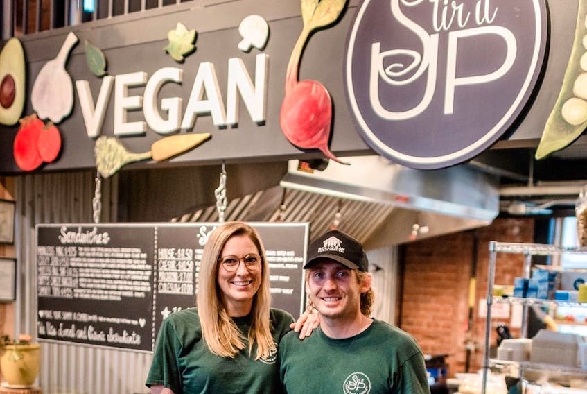 Charlottetown business owners Aurora and Kevin MacLean, who operate the Stir It Up vegan kitchen at the Founders’ Food Hall & Market, are reaching out and asking Islanders to get in touch with them if they know of someone who could use a good, healthy meal. - Rachel Peters/Special to The Guardian.