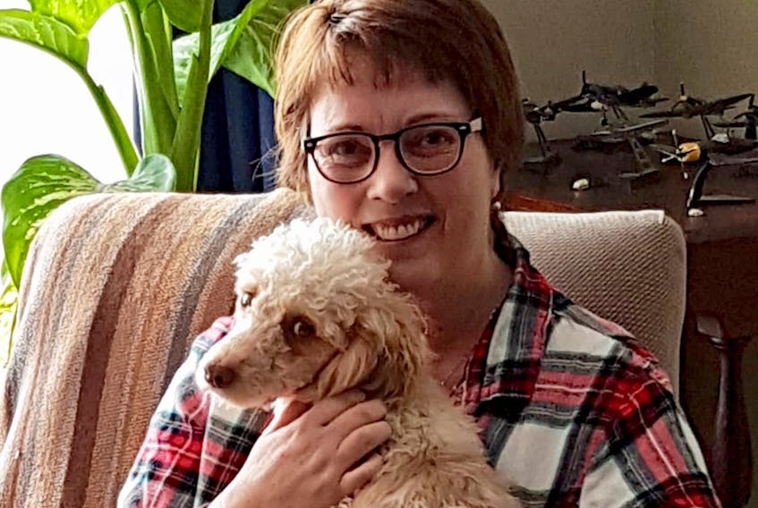 Donna Gallant of Miscouche is relieved to have the new family dog, Coco, back again after the poodle mix slipped off its leash two days after they adopted her and vanished for five days earlier this month. A team of more than 40 volunteers responded to her plea for help on Facebook and searched day and night. Coco is back home safe and sound.