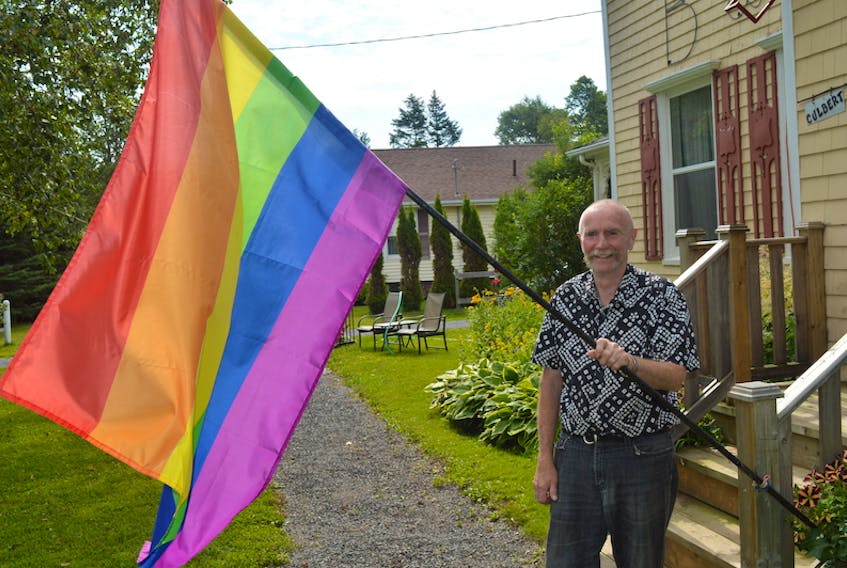 Jim Culbert has been fighting for gay rights since moving to P.E.I. in 1988. He proudly flies the rainbow flag and has made flags for various businesses across the province.