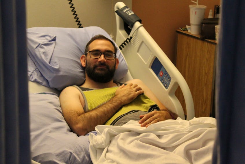 Lee Clarke recovers at Queen Elizabeth Hospital in Charlottetown following a single-vehicle accident in Grand Tracadie. The hospital staff has been excellent, Clarke said.
