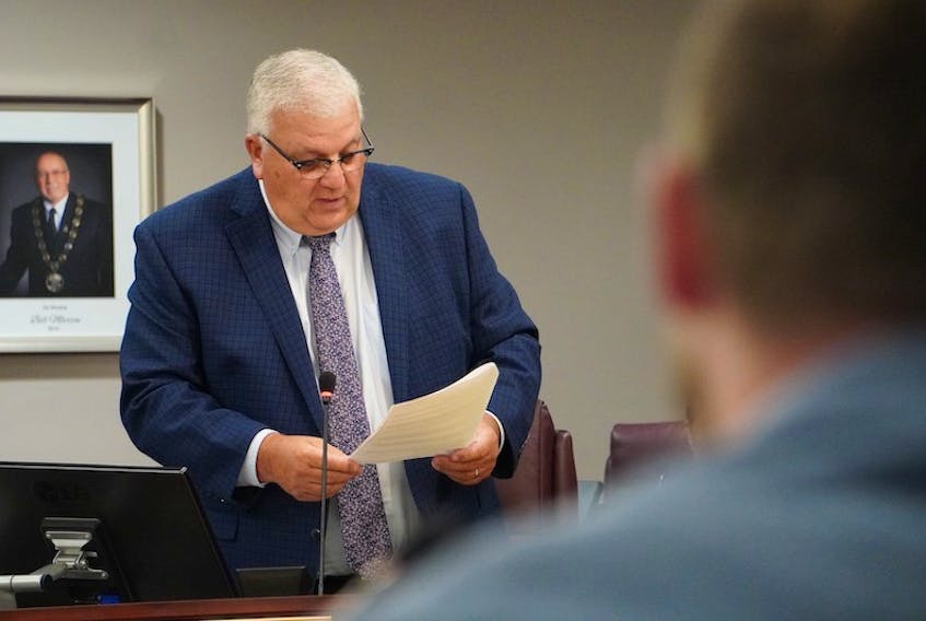 Summerside councillor Brian McFeely spoke during a regular council meeting in September 2020.
