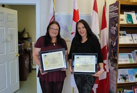 Native council president Lisa Cooper, left, and the council’s mental health and addictions co-ordinator, Lynn Bradley, recently received training on Gladue reports.