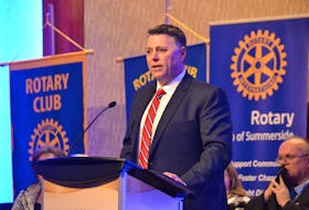 Dennis King delivers his ‘state of the province’ speech before the Rotary Club of P.E.I. on Monday night.
Stu Neatby/THE GUARDIAN