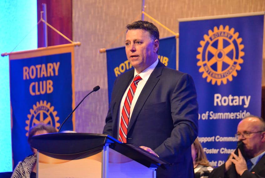 Dennis King delivers his ‘state of the province’ speech before the Rotary Club of P.E.I. on Monday night.
Stu Neatby/THE GUARDIAN