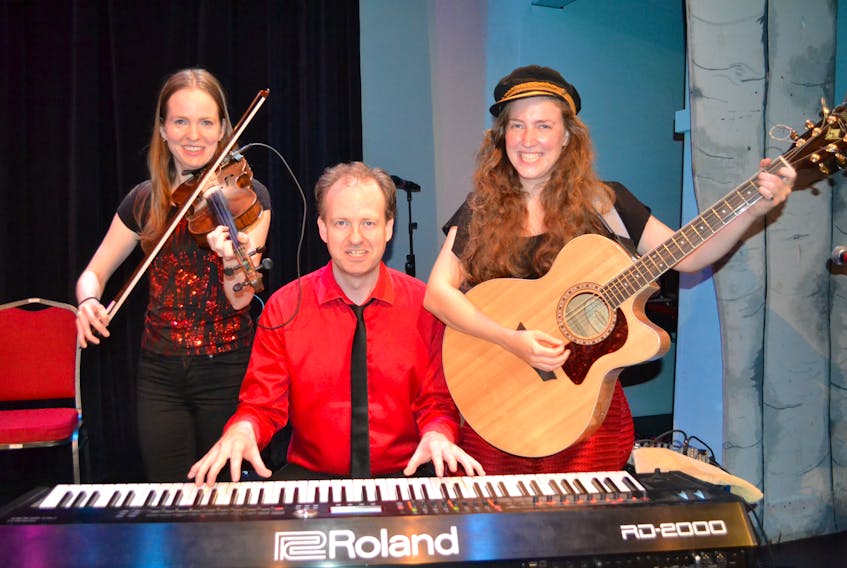 Danielle Ross, left, Johnny Ross and Stephanie Ross are fired up about their ceilidh series at two locations this summer. The siblings play The Guild on Tuesdays and Clinton Hills, 23 Harding Creek Rd., on Monday and Wednesdays.