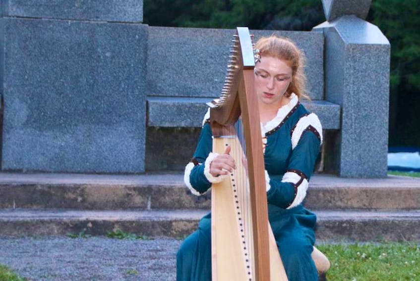 Caedda Enright on the Celtic harp and vocals will be one of the SOPA student performers on Saturday, Feb. 27, at the Irish Hall.