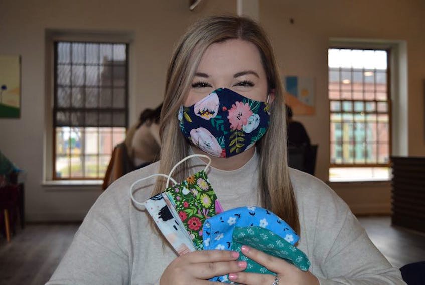 Alyssa MacKinnon is part of a group in Charlottetown that launched Mask Central P.E.I. on Tuesday. The objective is to simplify the process of getting masks out to Islanders.