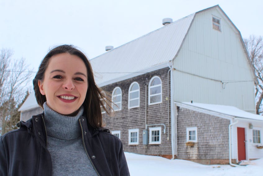 Chelsea Lefurgey stands outside the 3,000 square foot barn on her New London property. She and her husband are repurposing the barn into an events venue called Carriage House in May 2020, which will have a focus on weddings and receptions.