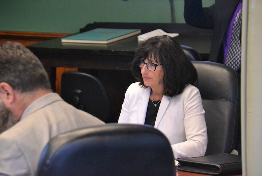 Jane MacAdam, former auditor general of P.E.I., speaks before a standing committee on Wednesday about records retention practices observed during a 2016 investigation of the e-gaming initiative.
