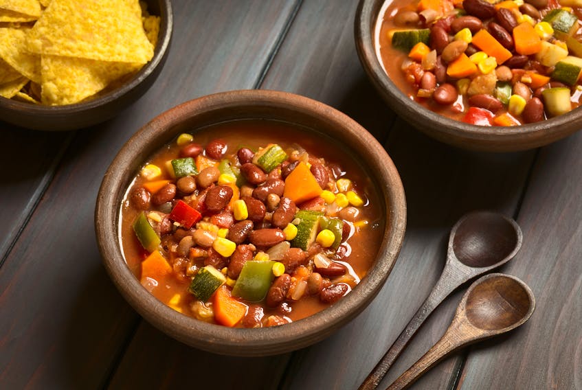 A vegetarian chili similar to this one was just one of the dishes that food columnist Margaret Prouse provided during 2019 as part of a Once-a-Month Dinner Club gift.