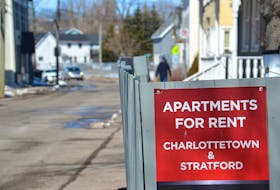 A for rent sign in Charlottetown. P.E.I.'s vacancy rate has grown from 1.2 per cent in 2019 to 2.6 per cent in 2020.