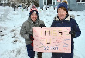 Daniel and Rhonda Godfrey built a snow classroom in front of their Charlottetown home on Friday.