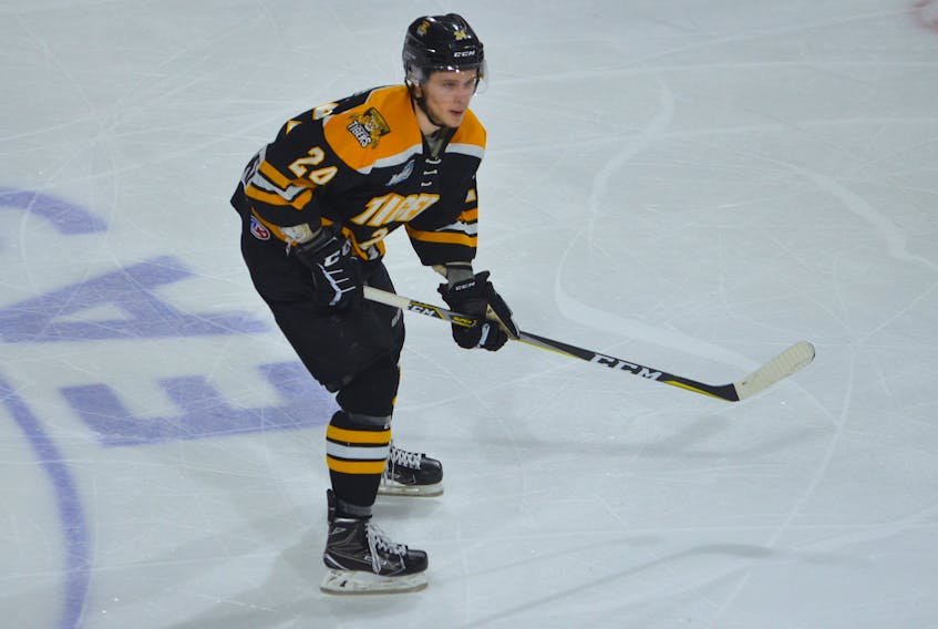 Logan Kelly-Murphy played defence for the Campbellton Tigers of the Maritime Junior Hockey League during the 2018-19 season.