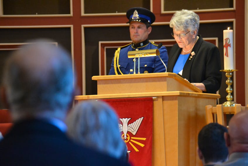 Lt.-Gov. Antoinette Perry speaks during Police and Peace Officers’ National Memorial Day at a Charlottetown church on Sept. 29.