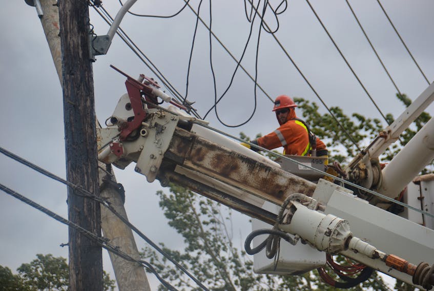 Maritime Electric asks the public to report downed power lines, trees or tree branches via 1-800-670-1012.