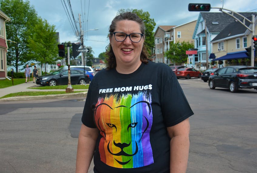 Teressa Peters is ready to give a hug to anyone who wants one during the upcoming Pride events in Charlottetown. She founded a group called Free Mom Hugs Canada last month. Daniel Brown/The Guardian.