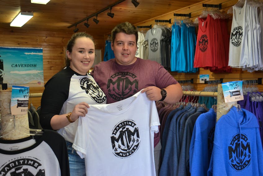 Brendan Melanson and Alyssa Wright are co-owners of the Maritime Muscle store in Cavendish. They opened the store in four days, after operating online since 2015.