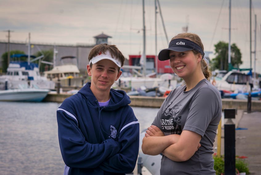 Cadets Kale Chase, left, and Skye Watson-Campbell won the National Sea Cadet Sail Regatta, racing 420 dinghies in Kingston, Ont.
Cadet Harmony Deslauriers/DND/Special to The Guardian