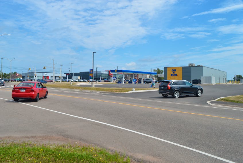 Charlottetown city Coun. Greg Rivard is still concerned about the safety of traffic and pedestrians in relation to a proposed Tim Hortons drive-thru at this plaza near the Maypoint roundabout. Rivard represents the area on council.