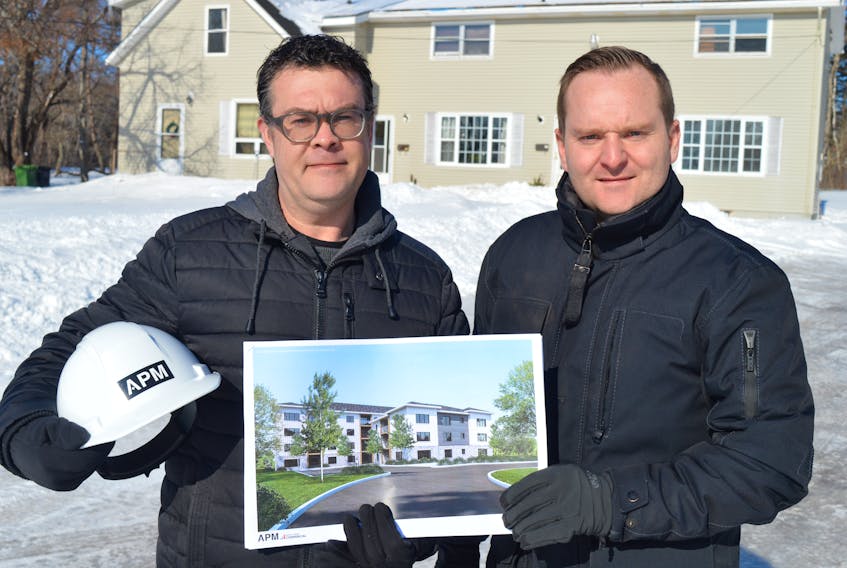 A public meeting will be held on Tuesday at 7 p.m. at the Rodd Charlottetown Hotel on a proposed project that would see two buildings and 41 apartment units built at 9 and 11-13 Pine Dr., Charlottetown. Cain Arsenault, left, with APM will be making a presentation at the meeting. APM is co-ordinating the design and development stage for the project, if approved by council. Trevor Bevan, who is with the developer, Bevan Enterprises, said the building will help address the vacancy rate in the capital.