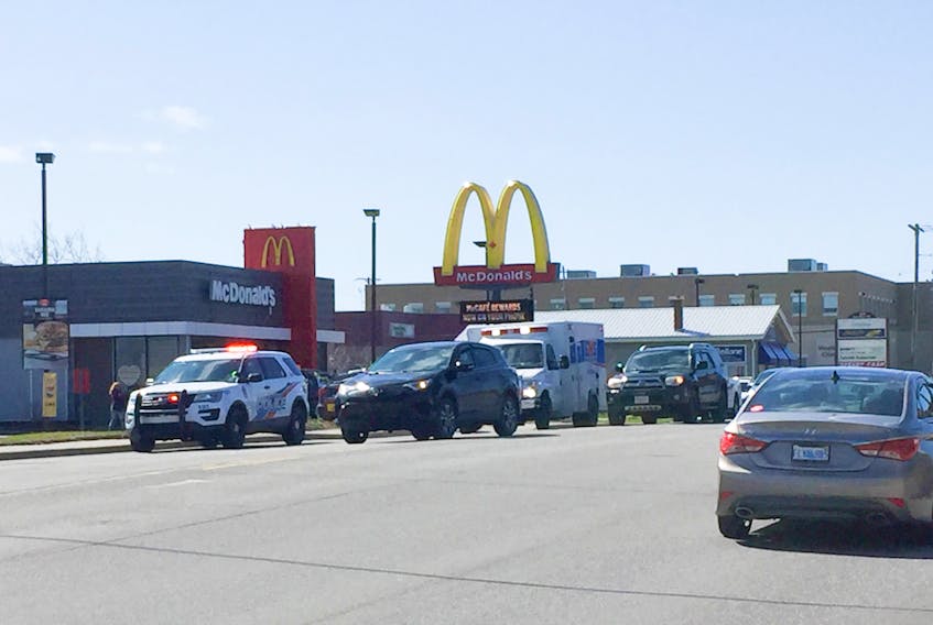 Site where a pedestrian crossing a McDonalds driveway exit was struck by a vehicle and later died on May 2, 2019. In two years there have been 15 pedestrian-vehicle collusions in New Glasgow and two fatalities on East River Road.